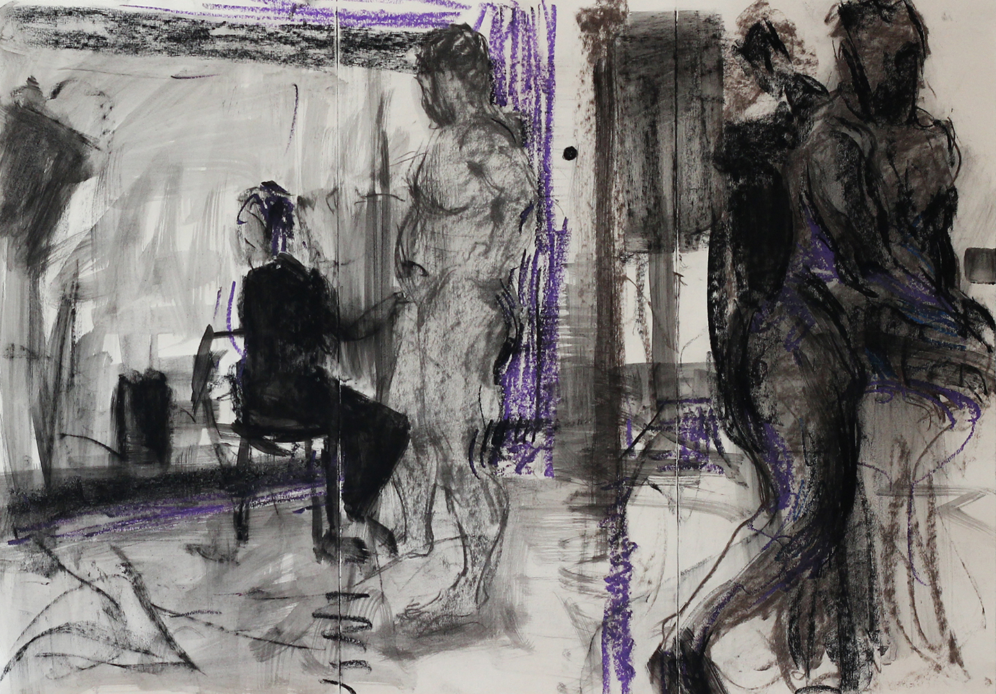 Model 3_60cm x 42cm_Charcoal and Pastel on Paper